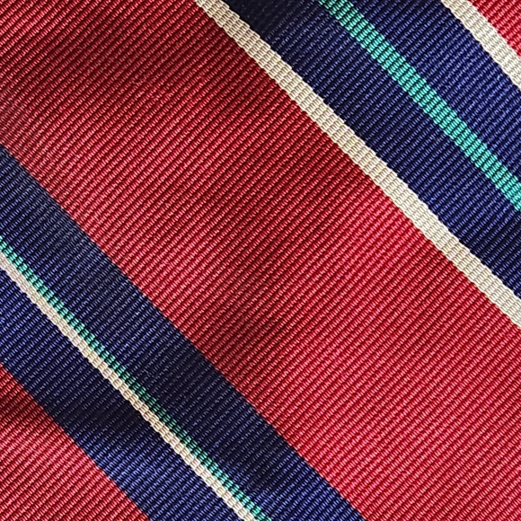 NWT VTG Chaps Ralph Lauren striped tie Colors Rich dark red aqua navy white - Picture 4 of 7